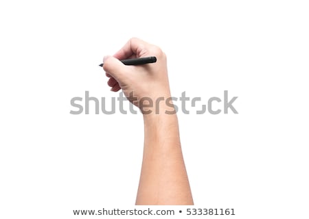 Foto stock: The Male Hand With A Pen