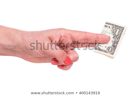 Foto stock: Female Hands And One Dollar Tip