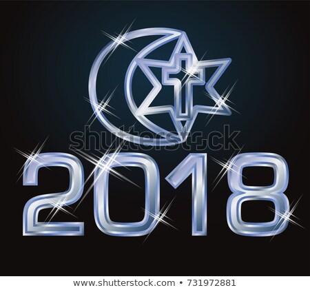 Foto d'archivio: New 2018 Year Europe With Symbols Of Three Religions Vector Illustration