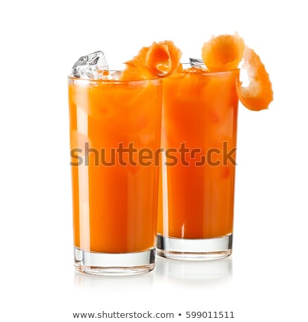 Foto d'archivio: Couple Of Glasses Of Refreshing Carrot Juice
