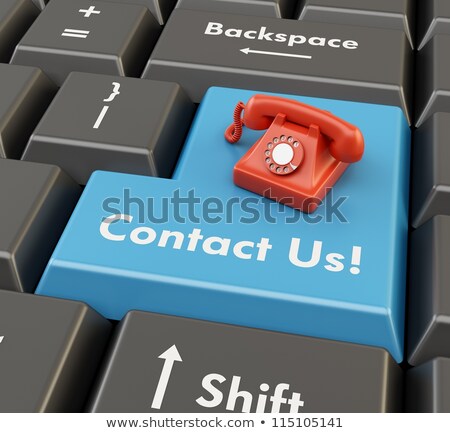 [[stock_photo]]: Keyboard With Blue Button - Technical Support 3d