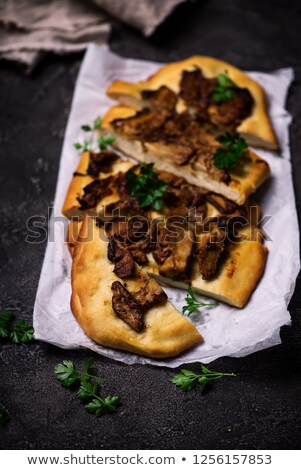 Stock foto: Wild Mushroom Pizza Top View Selective Focus