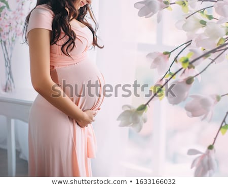 Imagine de stoc: Young Beautiful Pregnant Woman With Long Hair