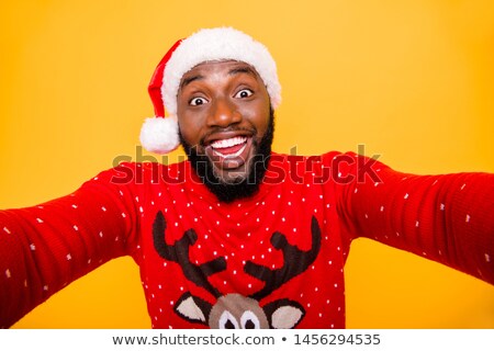Stock photo: Portrait Of Joyful African American Guy Wearing Sweater And Scar