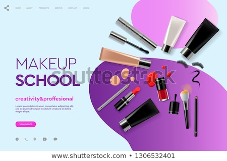 Stockfoto: Makeup Courses App Interface Template