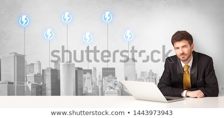 [[stock_photo]]: Announcer Presenting The City Energy Consumption