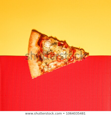 Stockfoto: Minimalist Fashion And Beauty Photo Minimalism Concept Pizza Margherita Just Mozzarella And Tomato