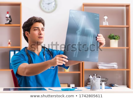 Сток-фото: Young Handsome Doctor Radiologyst Working In Clinic