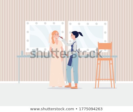 Stockfoto: Beauty Salon Doing Makeup Maquillage Vector