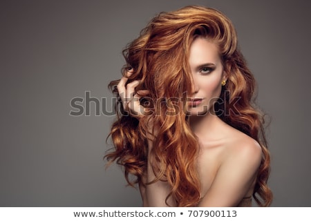 Stock photo: Long Haired Curly Redhead Woman