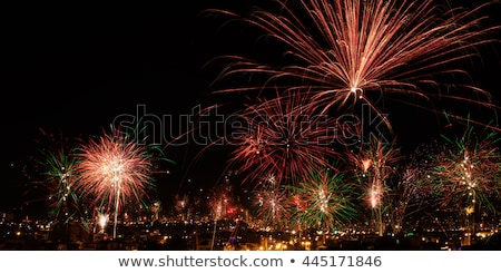 Stok fotoğraf: New Years Eve Fireworks In The City Of Arequipa Peru