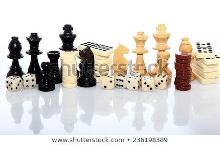 Foto stock: Backgammon Dice And Pieces Isolated On White