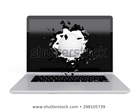 Stok fotoğraf: Golf Ball Destroy Computer Screen