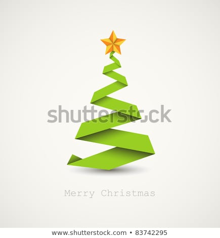 [[stock_photo]]: Christmas Tree Made From Green Paper Stripe