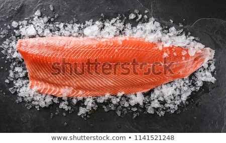 Stock fotó: Raw Salmon Fillet On Ice