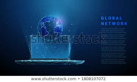 Stock fotó: Laptop Computer With Globe Hologram