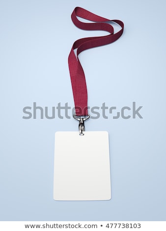 Stock fotó: Black Badge With Neckband And Red Tape 3d Rendering