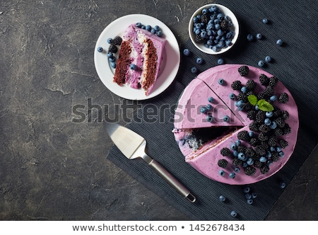 ストックフォト: Tasty Blackberry Cake