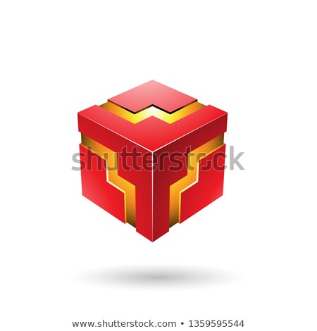 Сток-фото: Red Bold Zigzag Cube Vector Illustration