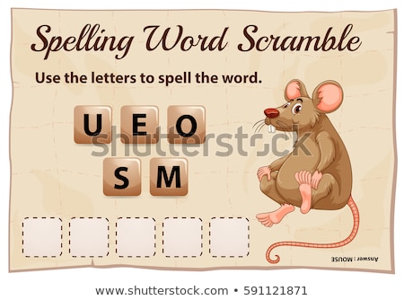 Foto d'archivio: Spelling Word Scramble Game For Word Rats