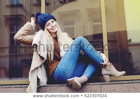 Stock photo: Happy Smiling Woman In Winter Fur Hat Outdoors