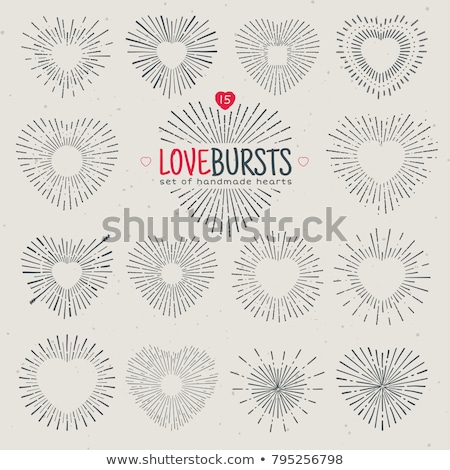 Stock photo: Heart Sun Shine Line Icon Shining Heart Vector Illustration Isolated On White Valentine Day Roman