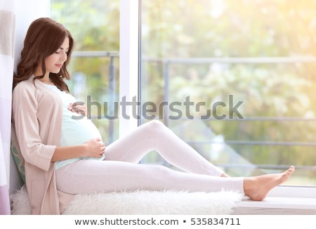 Stock foto: Pregnancy Motherhood And Happy Future Mother Concept