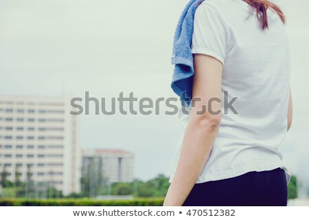 Сток-фото: Beautiful Black Girl Cools Off After Exercise