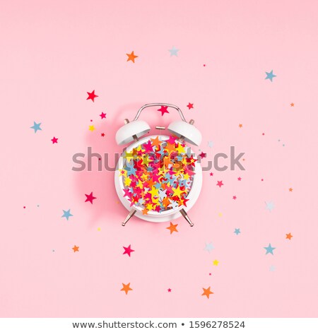 Foto stock: Red Clock On The Stars