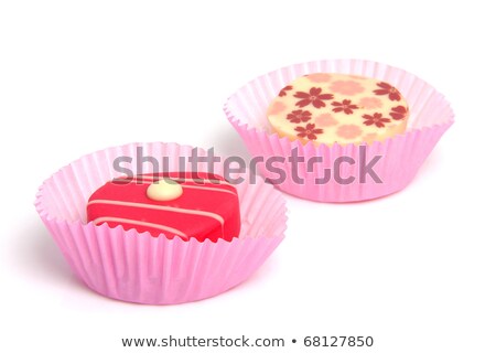 ストックフォト: Two Delicious Pink Petit Four