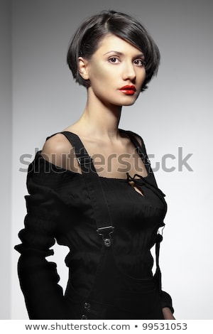 Foto stock: Glamorous Stylish Short Haired Woman