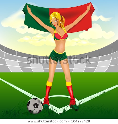 Stock fotó: Excited Portuguese Soccer Fan