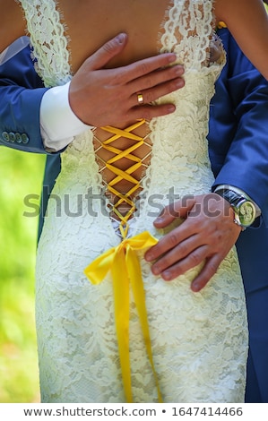 Zdjęcia stock: Picture From Behind Of A Young Woman In Beautiful Gown