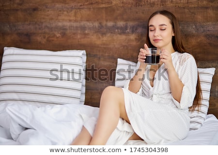 Сток-фото: Woman With Cup Of Cappuccino