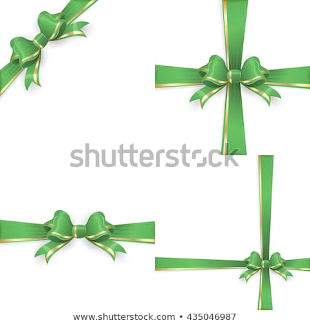 Foto d'archivio: Green Gold Bow Templates Eps 10