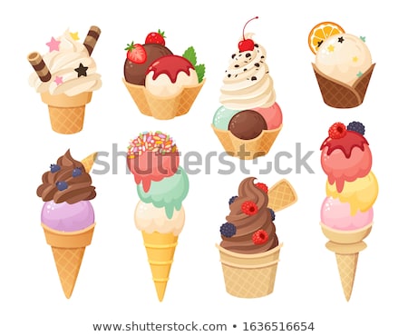 Сток-фото: Set Of Colorful Ice Cream Vector Illustration - 2