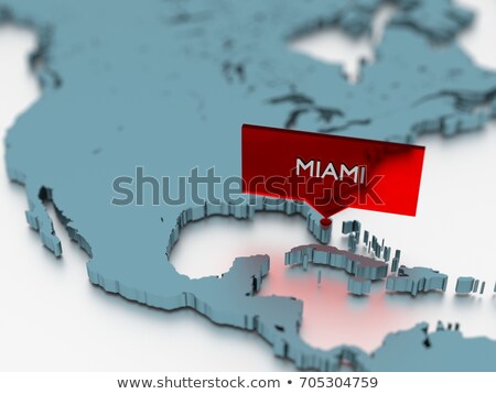 [[stock_photo]]: 3d World Map Sticker - City Of Miami