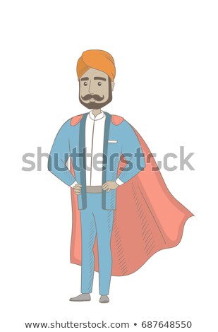 Zdjęcia stock: Hindu Businessman Dressed As A Superhero