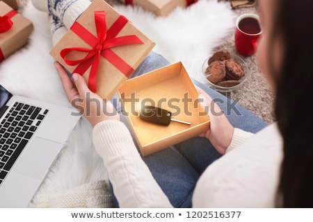 Stock fotó: Key In Gift Box