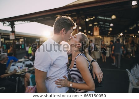 Stock fotó: Couple Kissing In Tunnel