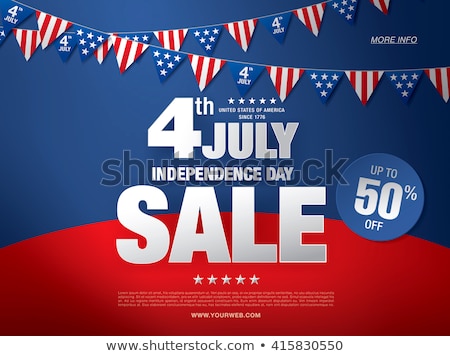 Stock fotó: Fourth Of July Independence Day Sale Banner Design With Flag On Dark Background Usa National Holid