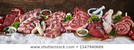 Stock photo: Sausage Beef And Raw Meats