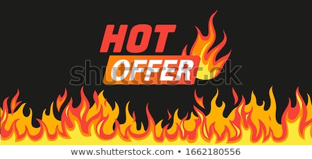 Сток-фото: Best Offer Hot Sale Badge Promo Offer Burning Fire