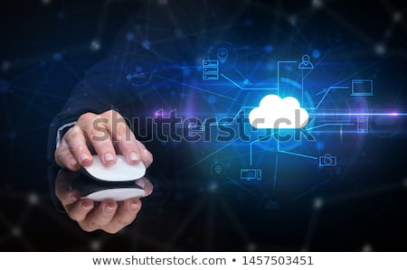 Stock fotó: Hand Using Mouse With Cryptocurrency Concept