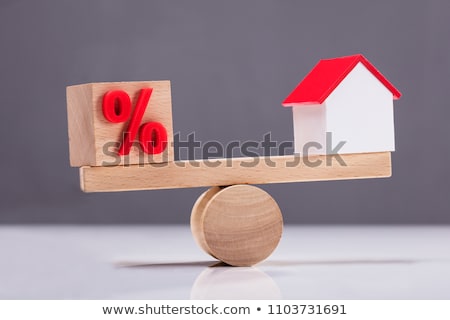 ストックフォト: Balance Between Percentage Symbol And House Model