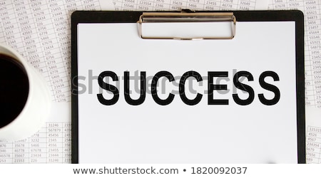 Foto stock: Having Success Businessman Building Success Word