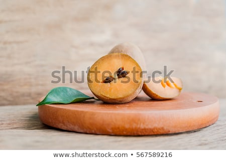 Stock photo: Fresh Sapodilla Fruits On Old Wooden Background