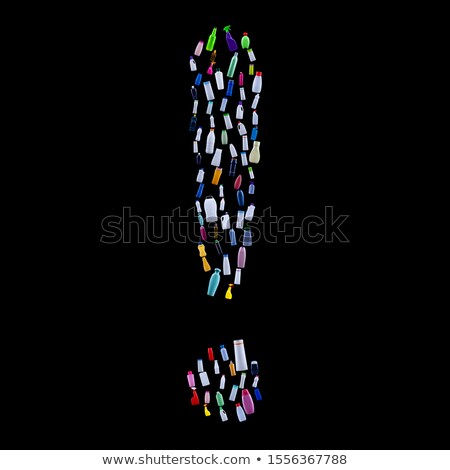 Stock foto: Exclamation Mark Made Of Plastic Waste Bottles