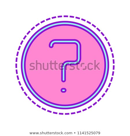 ストックフォト: Question Marks Dash Lines Flat Color Sticker