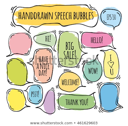 Stock photo: Set Of Doodle Speech Bubbles
